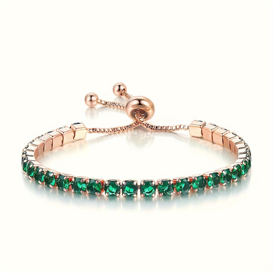 Or Émeraude Adjustable Bracelet Tennis