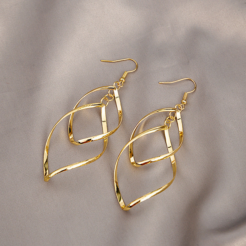Minimaliste Superposé Boucles d'Oreilles Pendantes | Or