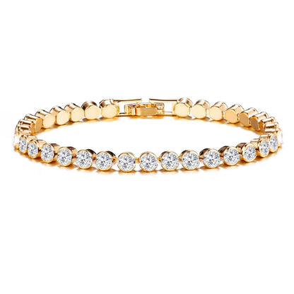 Taille Ronde Bracelet Tennis | Or