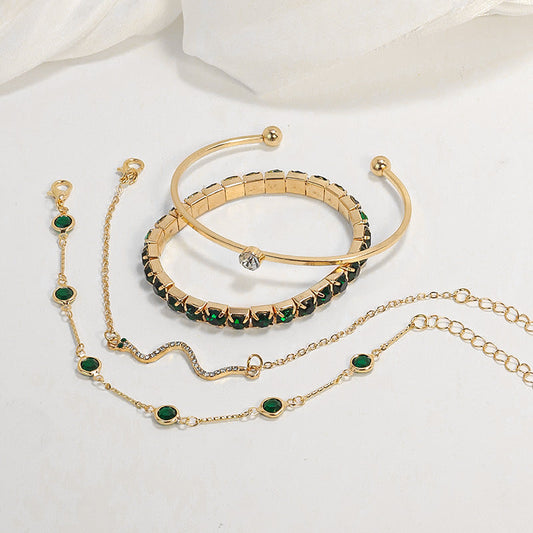 Or Émeraude Bracelet Set