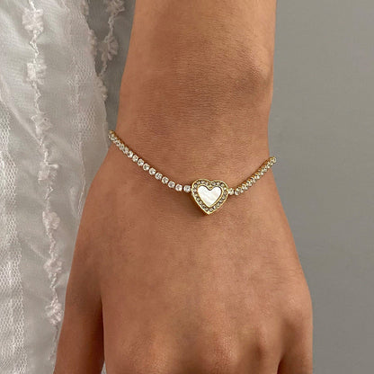Cameron Diamant Cœur Bracelet Tennis