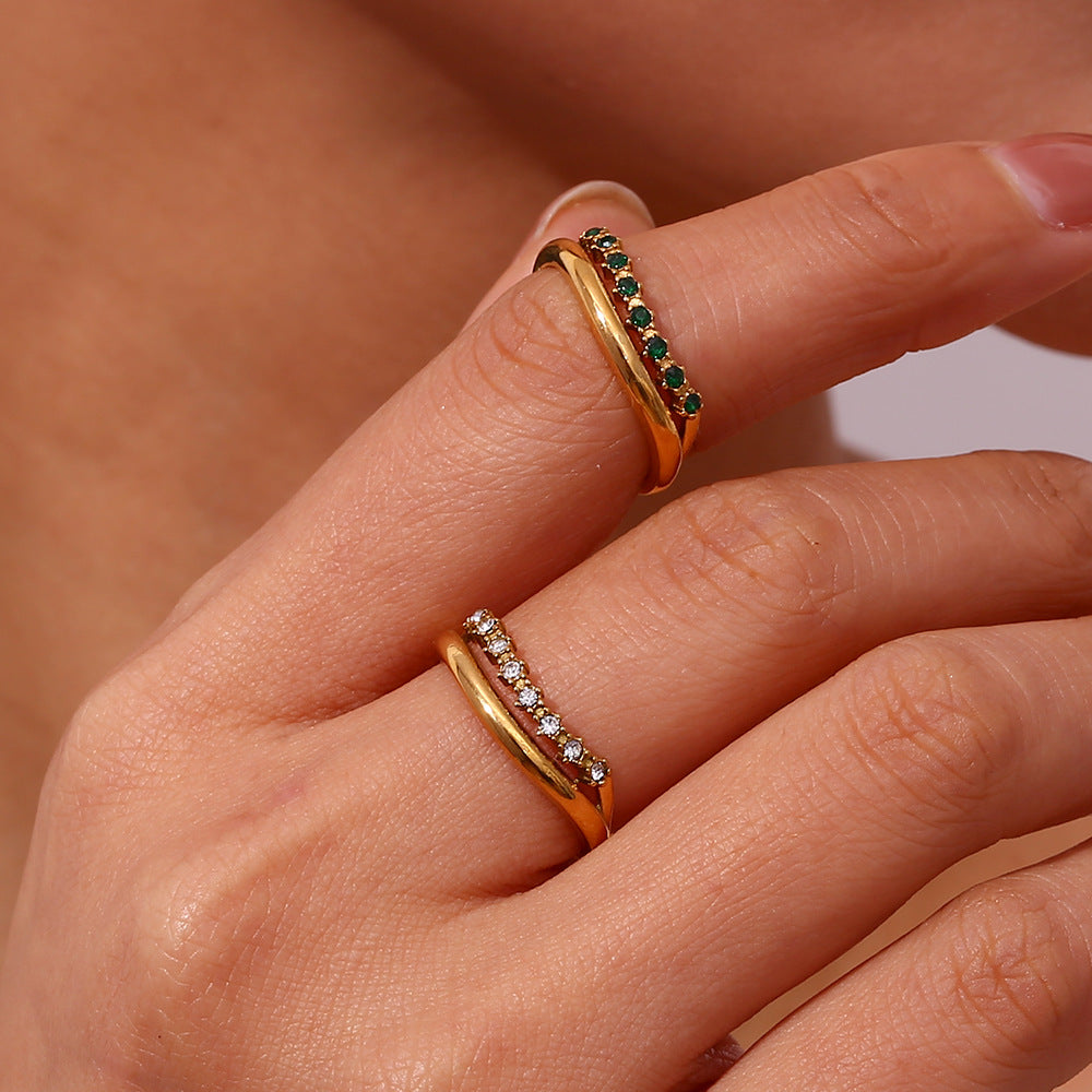 Adeline Diamant Simulant Or Bague