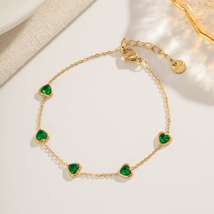 Francia Vert Cœur Bracelet