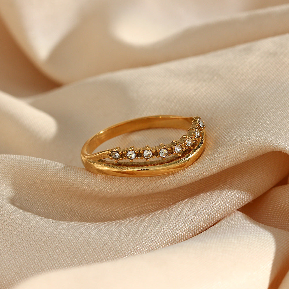 Adeline Diamant Simulant Or Bague