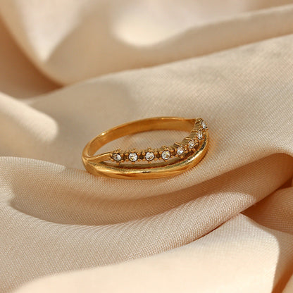 Adeline Diamant Simulant Or Bague
