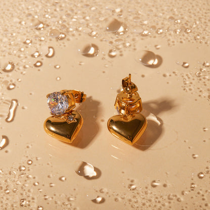 Emmeline Cœur Or Boucles d'Oreilles