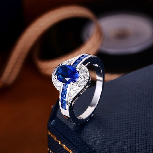 Saphir Flow Bague | Or Blanc