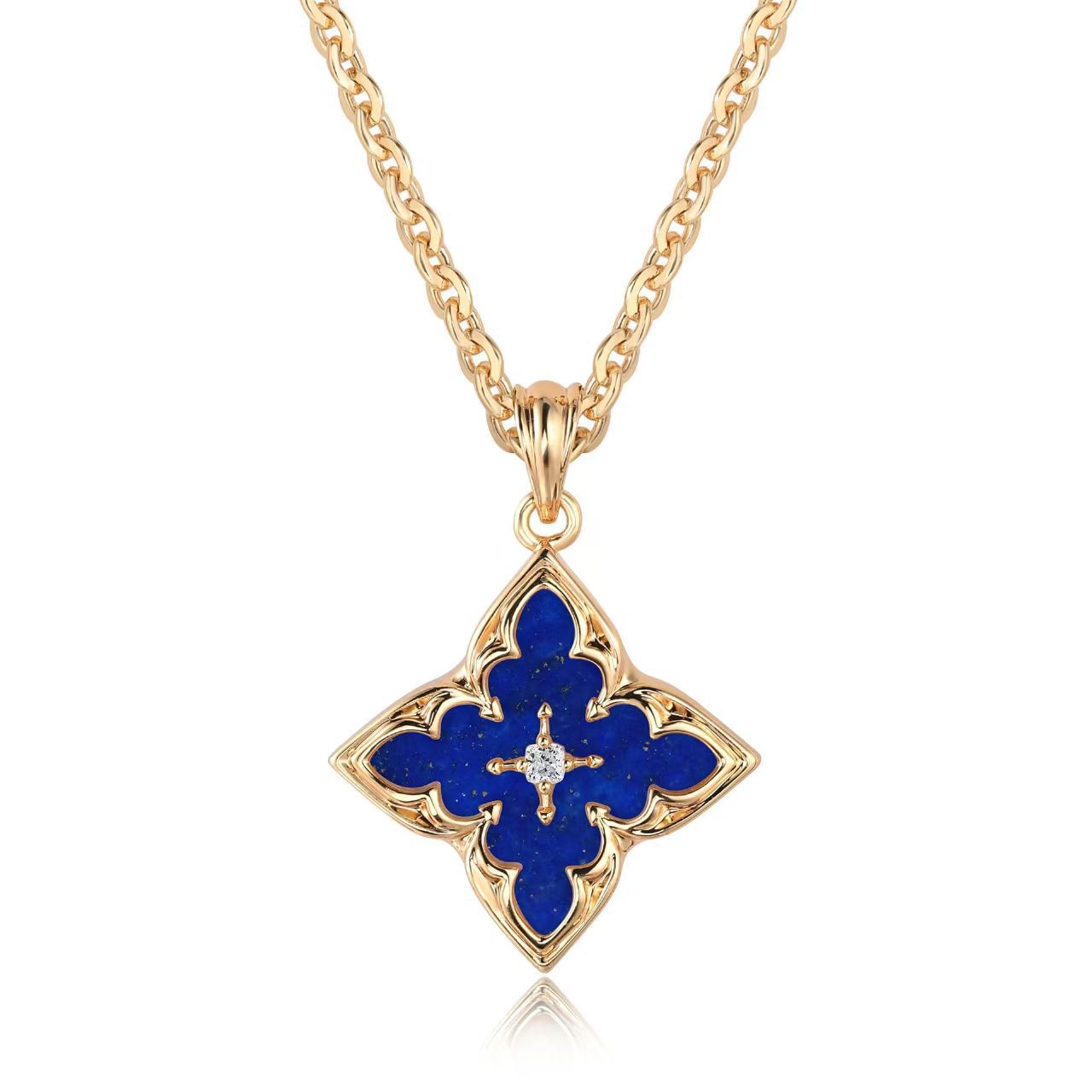 Blanc Clover Collier à Pendentif | Or