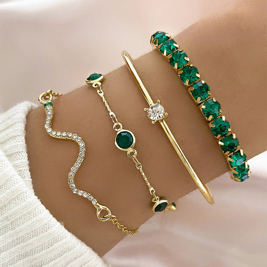 Or Émeraude Bracelet Set