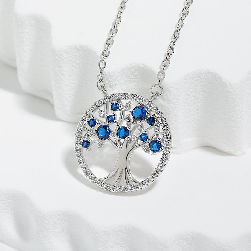 Tree de Life Saphir Collier | Or Blanc