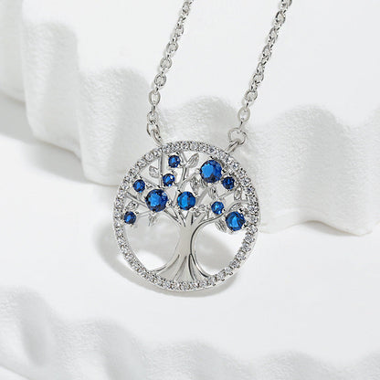 Tree de Life Saphir Collier | Or Blanc