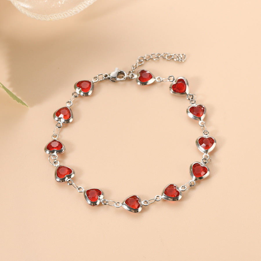 Ophelyra Garnetelle Bracelet | Or Blanc