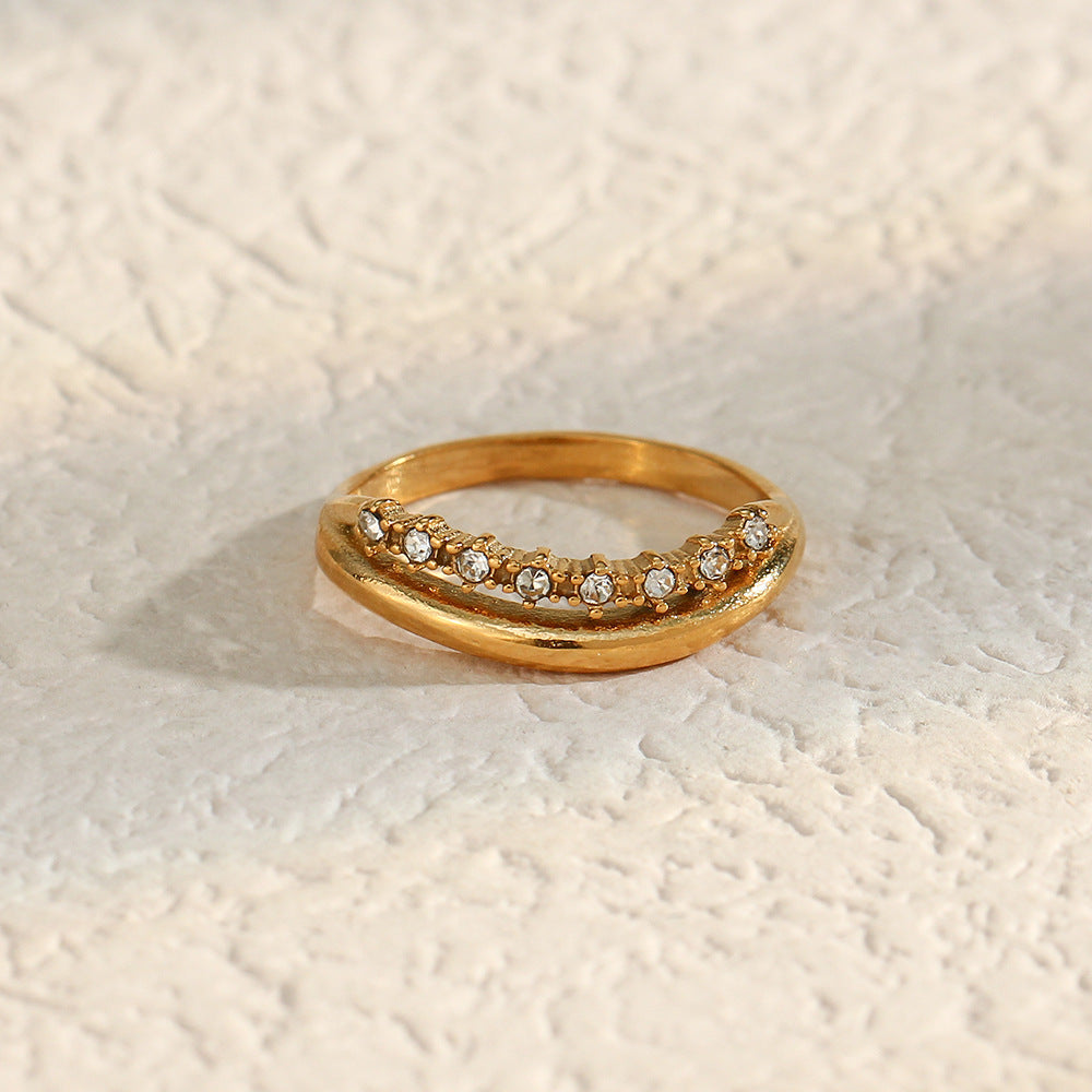 Adeline Diamant Simulant Or Bague