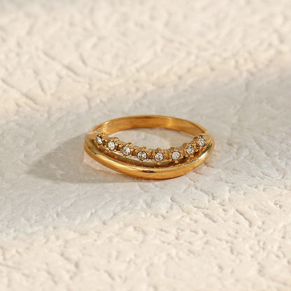 Adeline Diamant Simulant Or Bague