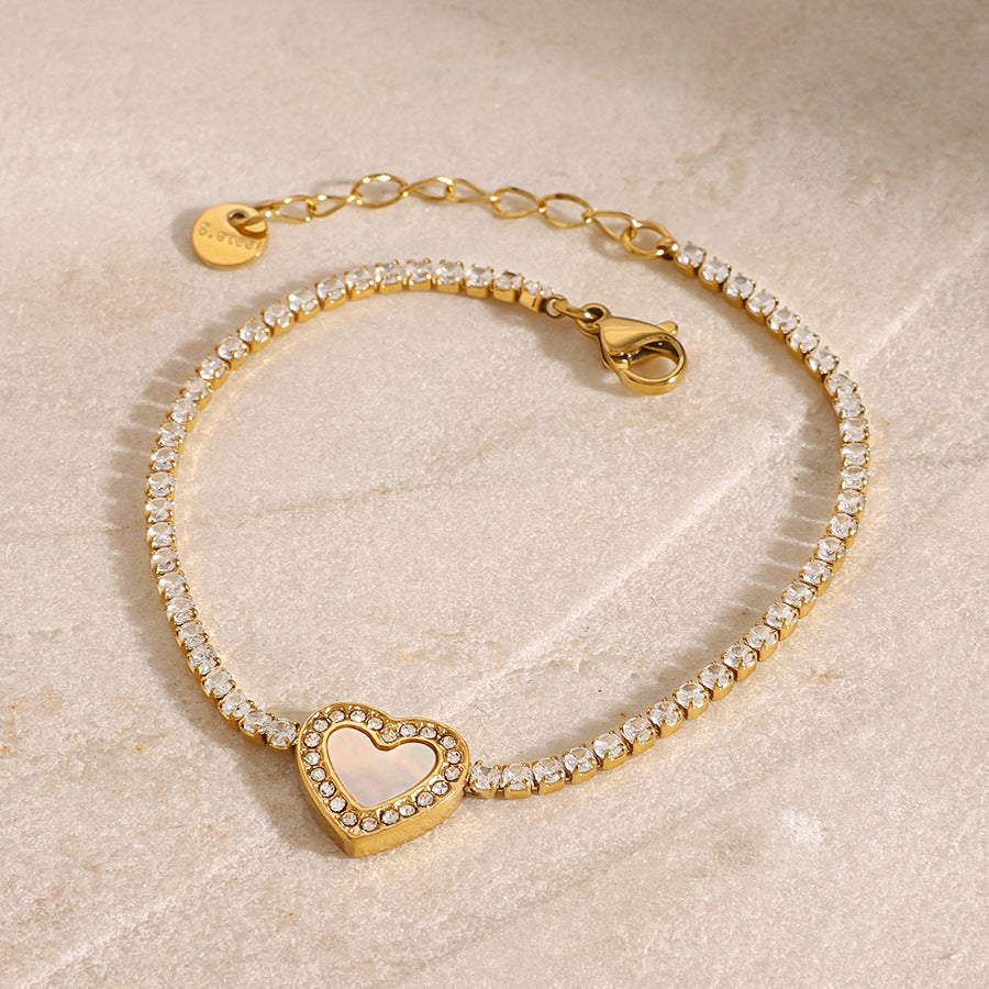 Cameron Diamant Cœur Bracelet Tennis
