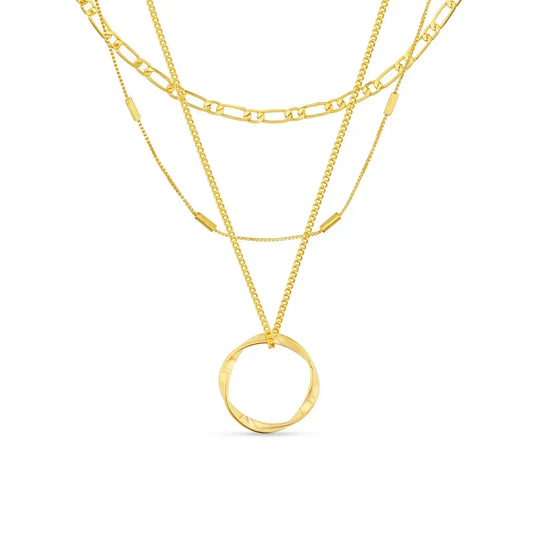 Ouvert Circle Three Row Collier | Or