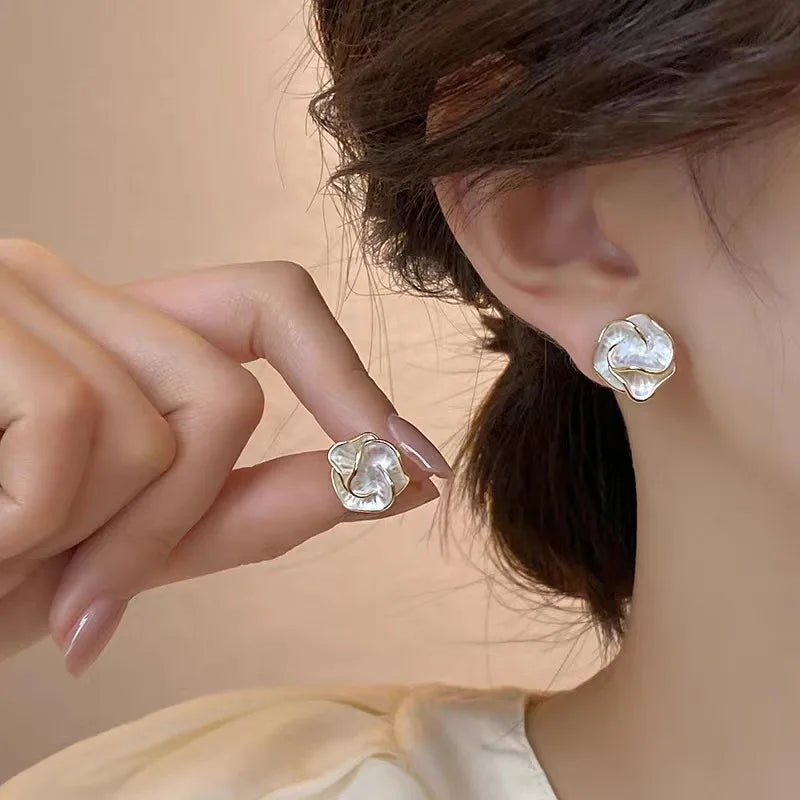 Perle Fleur Boucles d'Oreilles