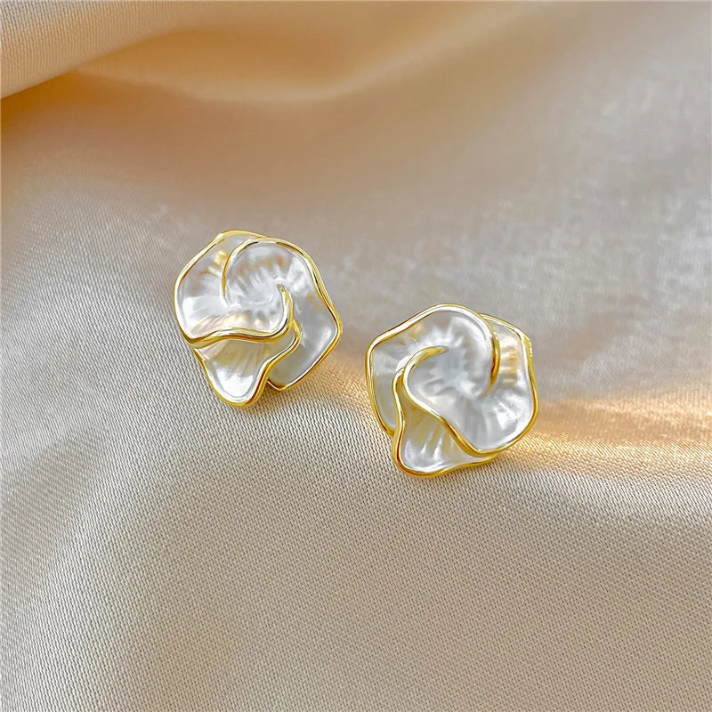 Perle Fleur Boucles d'Oreilles