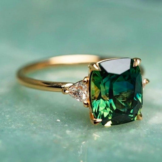 Or Cushion Solitaire Bague