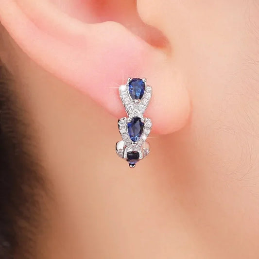 Royal Saphir Crest Boucles d'Oreilles | Or Blanc