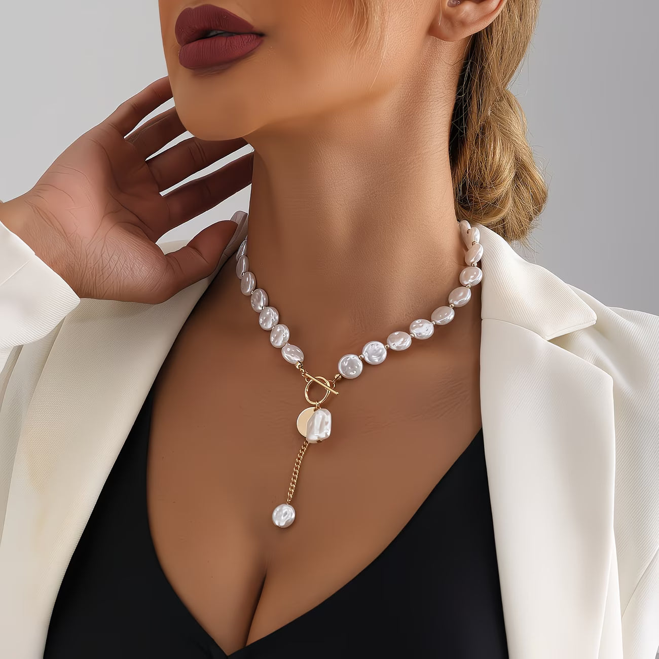 Baroque Perle Toggle Collier