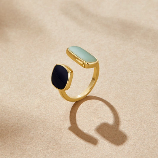 Or Dual Pierre Bague Ouverte