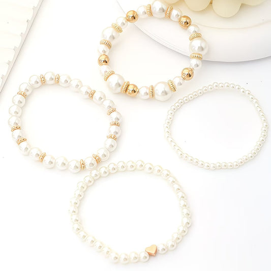 Perle Stacking Bracelet Set de 4