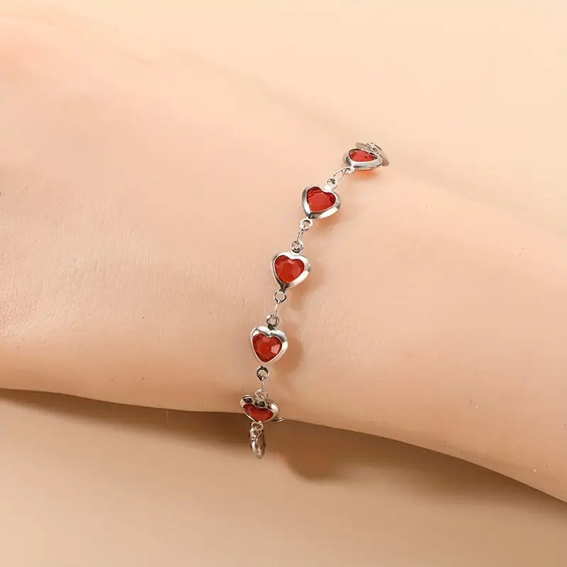 Ophelyra Garnetelle Bracelet | Or Blanc