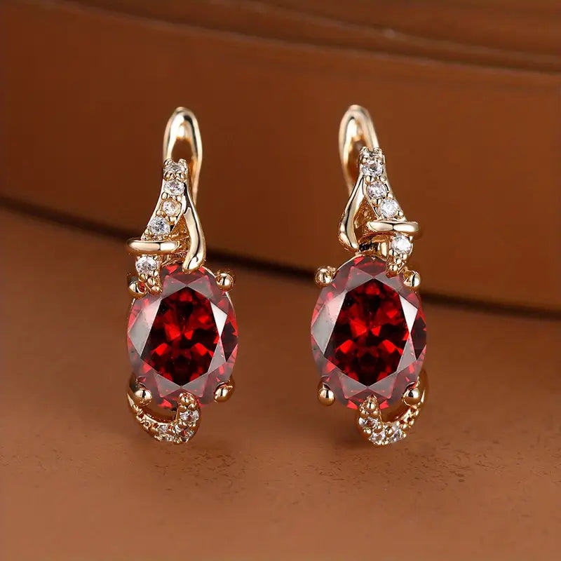 Crimson Twilight Boucles d'Oreilles Pendantes | Or