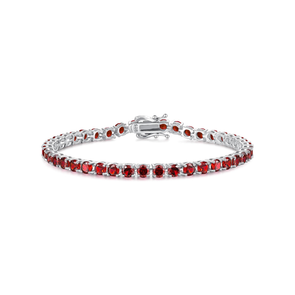 Rubis Bracelet Tennis | Or Blanc
