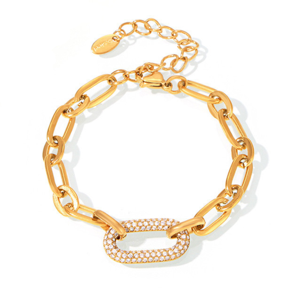Paved Chunky Chaîne Maillon Bijou Set | Or