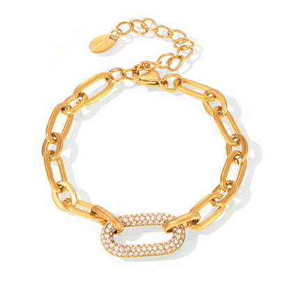Paved Chunky Chaîne Maillon Bijou Set | Or