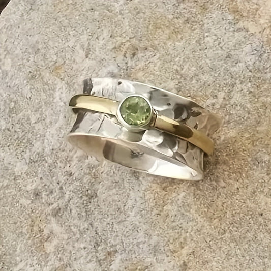 Argent et Or Rustic Anneau Bague