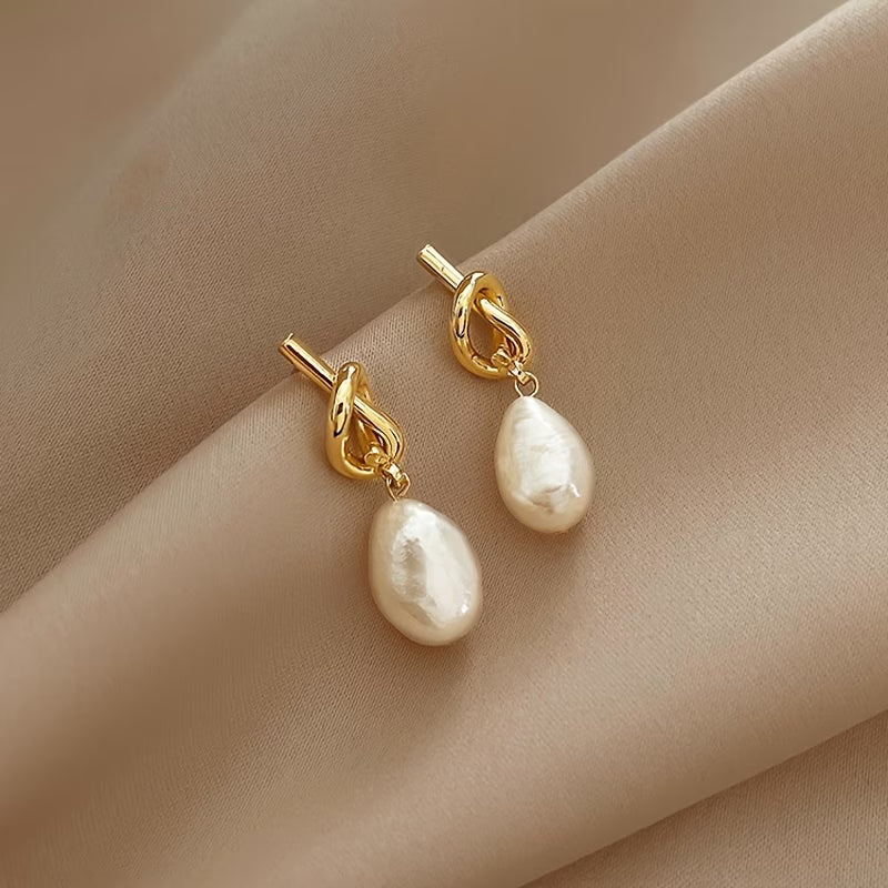 Knotted Perle Elegance Boucles d'Oreilles