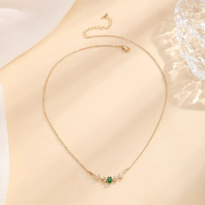 Or Émeraude Minimaliste Collier