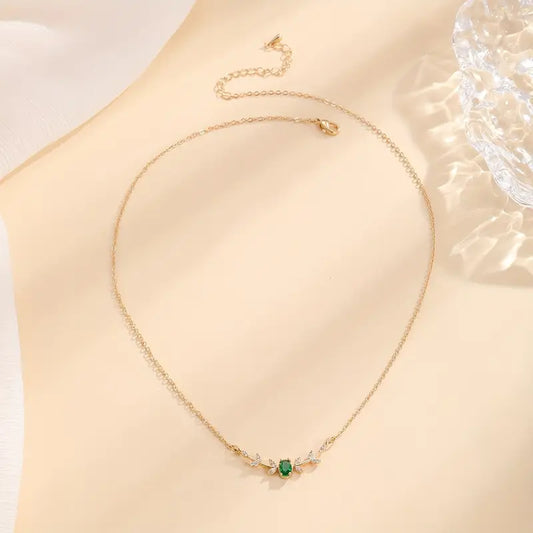 Or Émeraude Minimaliste Collier