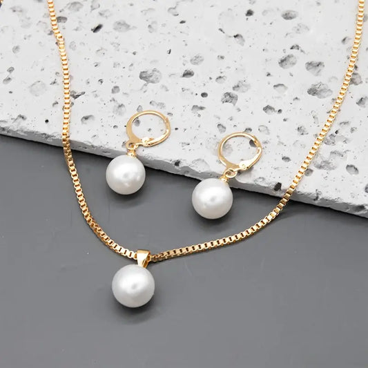 Élégant Graceful Perle Collier Set