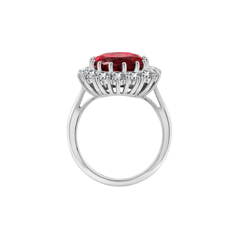 Scarlet Couronne Rubis Bague | Or Blanc