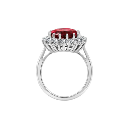 Scarlet Couronne Rubis Bague | Or Blanc