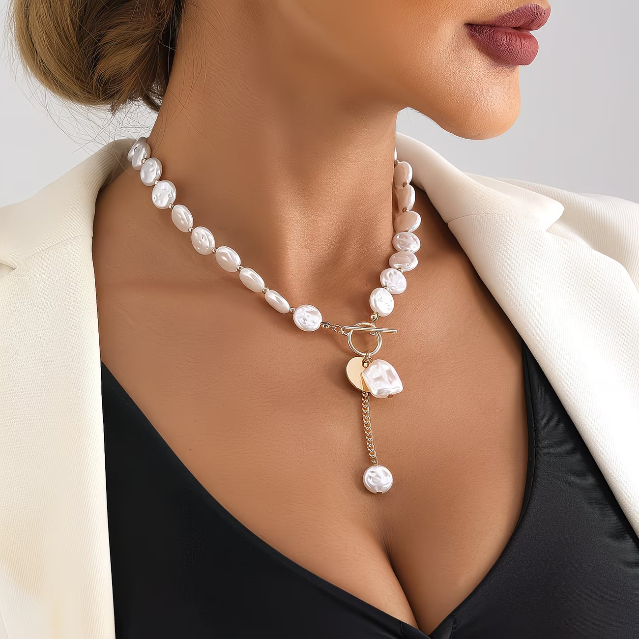 Baroque Perle Toggle Collier