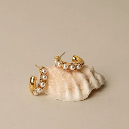 Mother-of-Pearl Breloque Boucles d'Oreilles