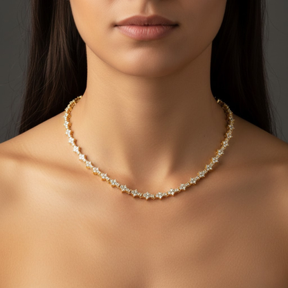 Classique Cluster Collier Tennis | Or