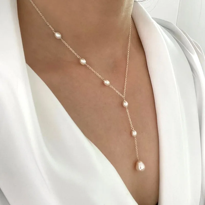 Cascading Perle Lariat Collier