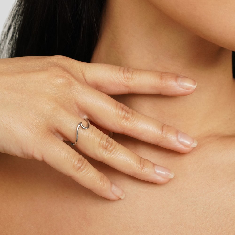 Argent Minimaliste Bague Ouverte