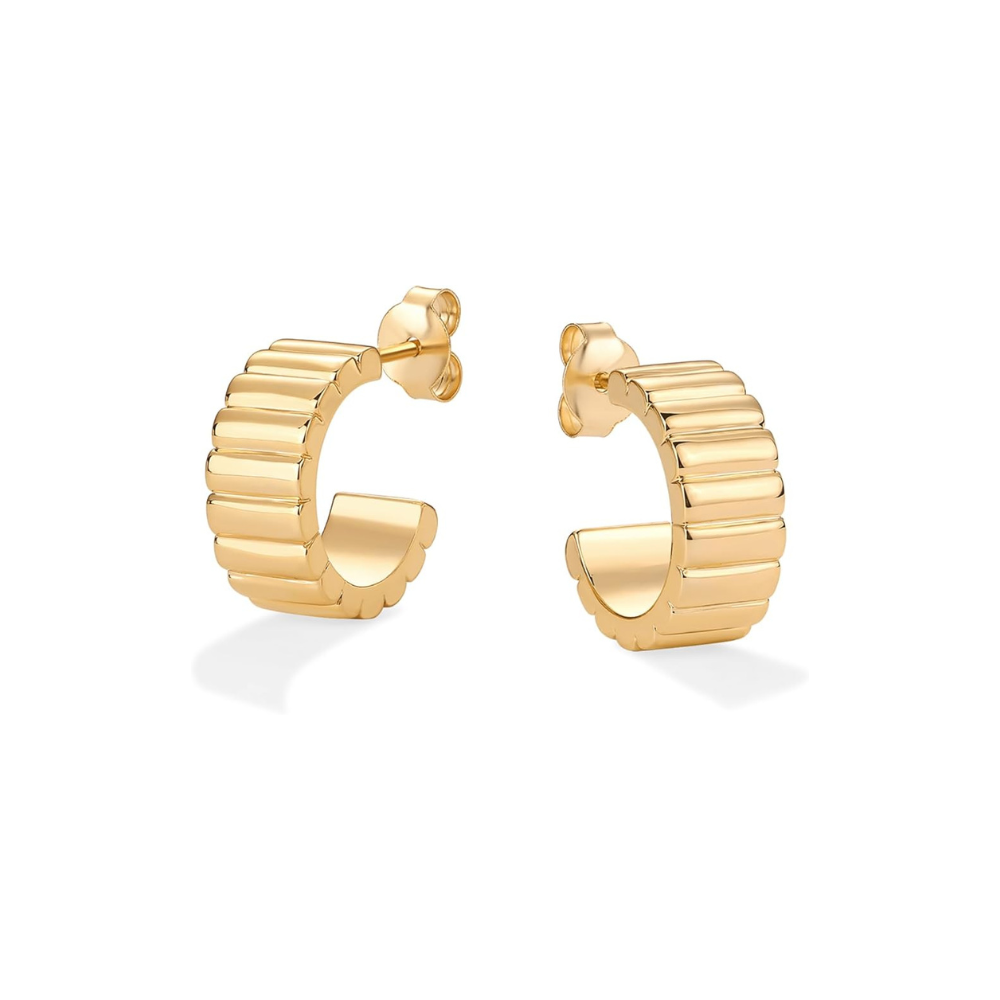 Classique Ridge Boucles d'Oreilles | Or