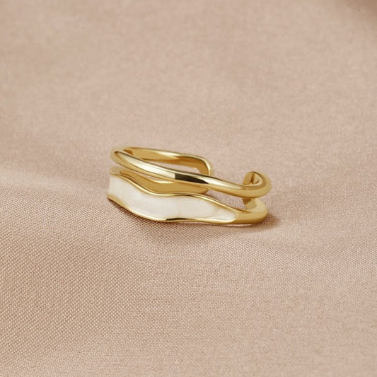 Or Sculpturale Enveloppant Bague