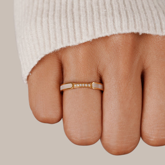 Or Incrustation Anneau Bague