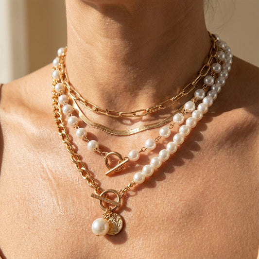 Moderne Perle Superposé Collier Set
