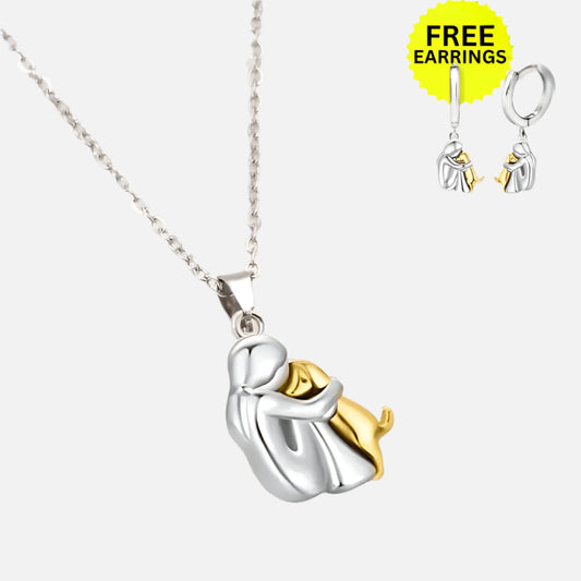 Wynter™ - Hug Pendentif avec Matching Boucles d'Oreilles