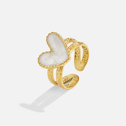Or Cœur Motif Bague